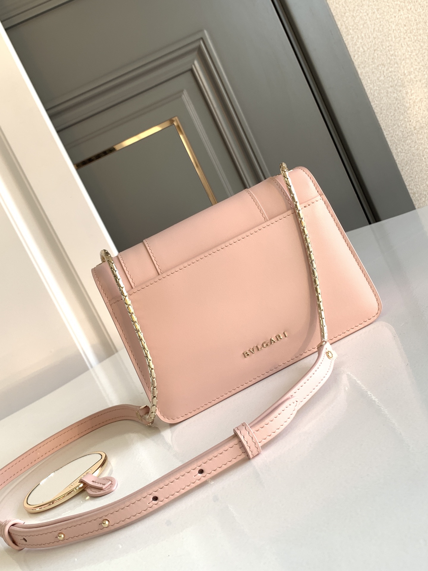 Bvlgari Serpenti Forever Crossbody Bag Light Pink